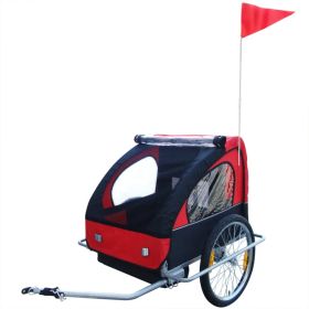 Kids' Bicycle Trailer with Extra Connector Red 36 kg