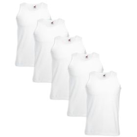 5 Fruit of the Loom Value Weight Tank Top Cotton White L