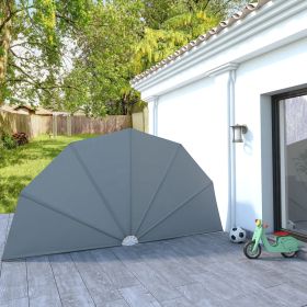 Collapsible Terrace Side Awning Grey 200 cm
