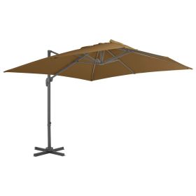 Cantilever Umbrella with Aluminium Pole 300x300 cm Taupe