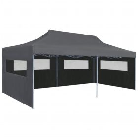 Folding Pop-up Partytent with Sidewalls 3x6 m Anthracite