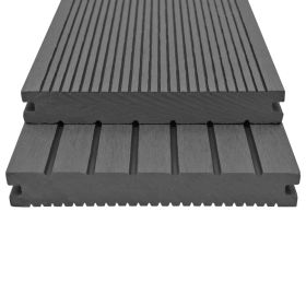 WPC Solid Decking Boards with Accessories 20 m² 2.2 m Grey