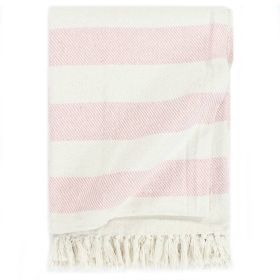 Throw Cotton Stripe 160x210 cm Old Pink