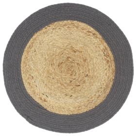 Placemats 4 pcs Natural and Anthracite 38 cm Jute and Cotton