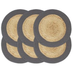 Placemats 6 pcs Natural and Anthracite 38 cm Jute and Cotton