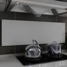 Kitchen Backsplash White 120x40 cm Tempered Glass