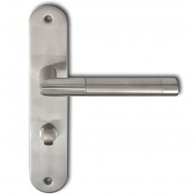 Door Lever Handle With WC Plate Stainless Steel 3 Sets