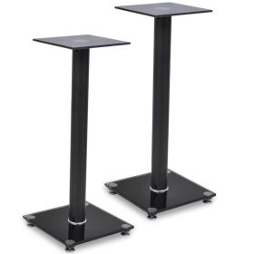 2 pcs Glass Speaker Stand (Each with 1 Black Pillar)