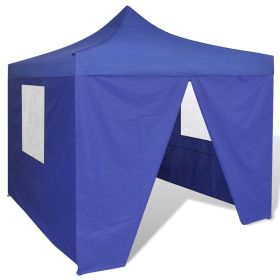 Foldable Tent 3x3 m with 4 Walls Blue