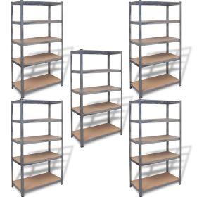 Storage Shelves 5 pcs 90x40x180 cm Steel