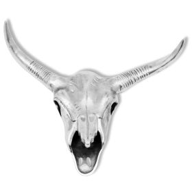 Bull Skull Head Decoration Wall-Mounted Aluminium Silver