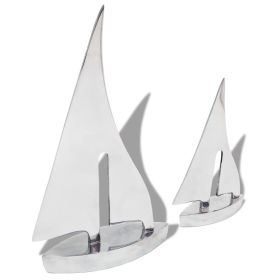 Two Piece Sailing Boat Decoration Aluminium Silver