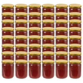 Glass Jam Jars with Gold Lid 48 pcs 230 ml