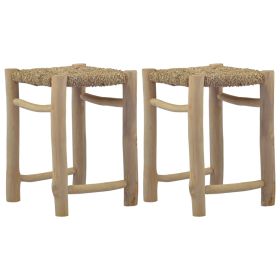 Stools 2 pcs Brown Seagrass