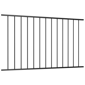 Fence Panel Powder-coated Steel 1.7x1.25 m Black