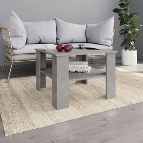 Coffee Table Concrete Grey 60x60x42 cm Engineered Wood