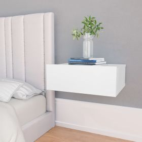 Floating Nightstands 2 pcs White 40x30x15cm Chipboard