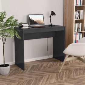 Desk High Gloss Grey 90x40x72 cm Chipboard