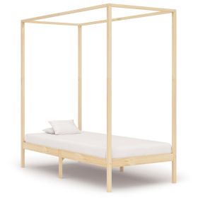 Canopy Bed Frame Solid Pine Wood 100x200 cm