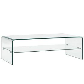 Coffee Table Clear 98x45x31 cm Tempered Glass 