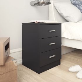 Bedside Cabinets 2 pcs Black 38x35x56 cm Chipboard