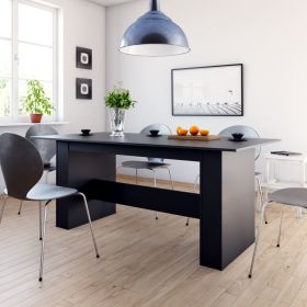 Dining Table Black 180x90x76 cm Engineered Wood