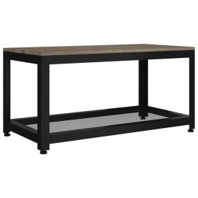 Coffee Table Grey and Black 90x45x45 cm MDF and Iron