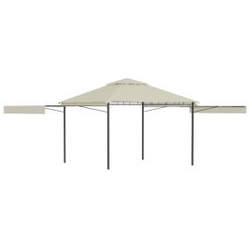 Gazebo with Double Extended Roofs 3x3x2.75 m Cream 180 g/m2