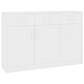 Sideboard White 110x34x75 cm Chipboard