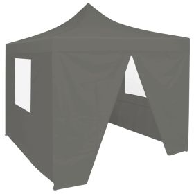 Professional Folding Party Tent with 4 Sidewalls 2x2 m Steel Anthracite