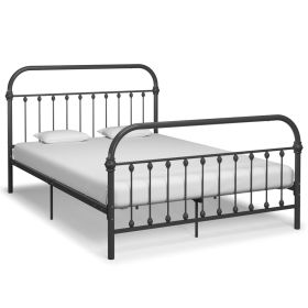 Bed Frame Grey Metal 120x200 cm