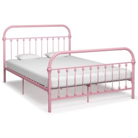 Bed Frame Pink Metal 120x200 cm