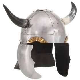 Fantasy Viking Helmet LARP Silver Steel