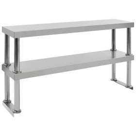 2-Tier Work Table Overshelf 120x30x65 cm Stainless Steel