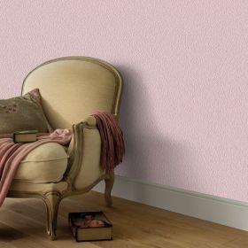 4 pcs Non-woven Wallpaper Rolls Plain Shimmer Pink 0.53x10 m