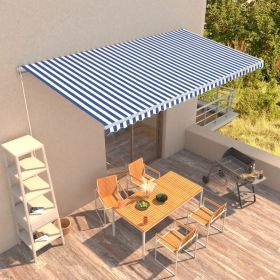 Manual Retractable Awning 600x300 cm Blue and White