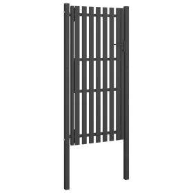 Garden Fence Gate Steel 1x2.5 m Anthracite
