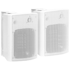 Wall-mounted Stereo Speakers 2 pcs White Indoor Outdoor 120 W