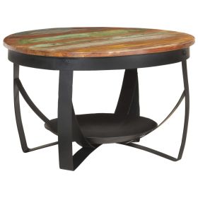 Coffee Table Ã˜68x43 cm Solid Reclaimed Wood