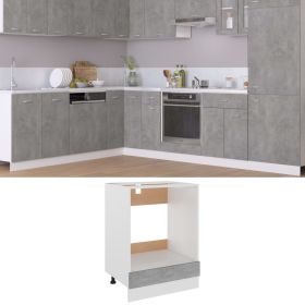 Oven Cabinet Concrete Grey 60x46x81.5 cm Chipboard