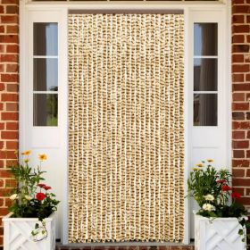 Insect Curtain Beige and Brown 100x220 cm Chenille