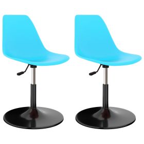 Swivel Dining Chairs 2 pcs Blue PP
