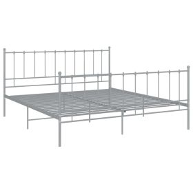 Bed Frame Grey Metal 180x200 cm 6FT Super King