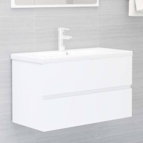 Sink Cabinet White 80x38.5x45 cm Chipboard