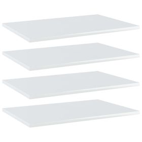 Bookshelf Boards 4 pcs High Gloss White 60x40x1.5 cm Engineered Wood