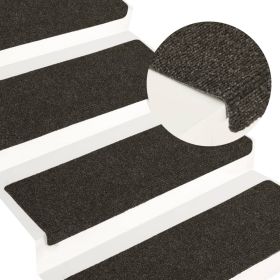 Stair Mats 15 pcs Needle Punch 65x21x4 cm Anthracite