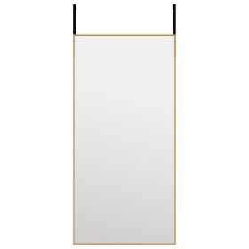 Door Mirror Gold 30x60 cm Glass and Aluminium