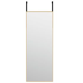Door Mirror Gold 30x80 cm Glass and Aluminium