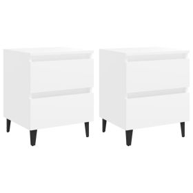 Bed Cabinets 2 pcs White 40x35x50 cm Engineered Wood