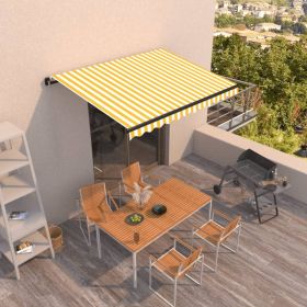 Manual Retractable Awning 350x250 cm Yellow and White